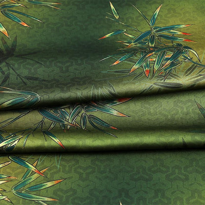 Bamboo Print Tea Silk Satin Fabric - 59"W Upholstery & Costume