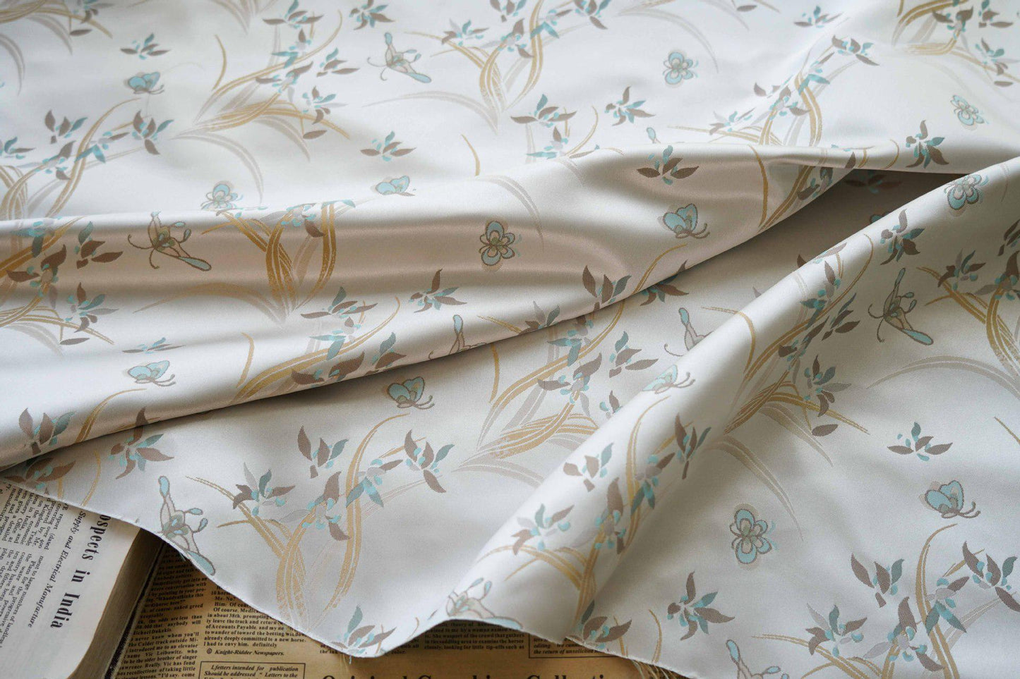 Orchid Brocade Fabric: 59"W Satin Jacquard Damask, Costume Decor