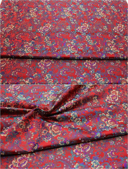 Cherry Blossom Jacquard Brocade Fabric: 29.5" Wide Silk Rayon Blend