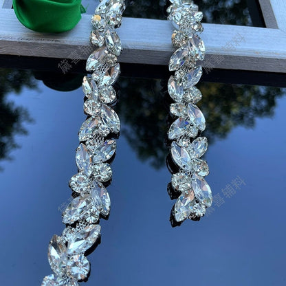 Bridal Rhinestone Applique: Crystal Wedding Belt, Doll Costume Decor