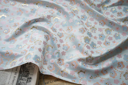 Gold Thread Floral Jacquard Fabric: 3D Flower Upholstery, 59" Wide