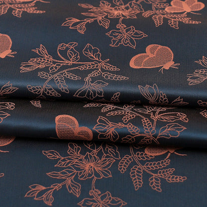 Floral Tea Silk Satin Fabric - 59"W Digital Print