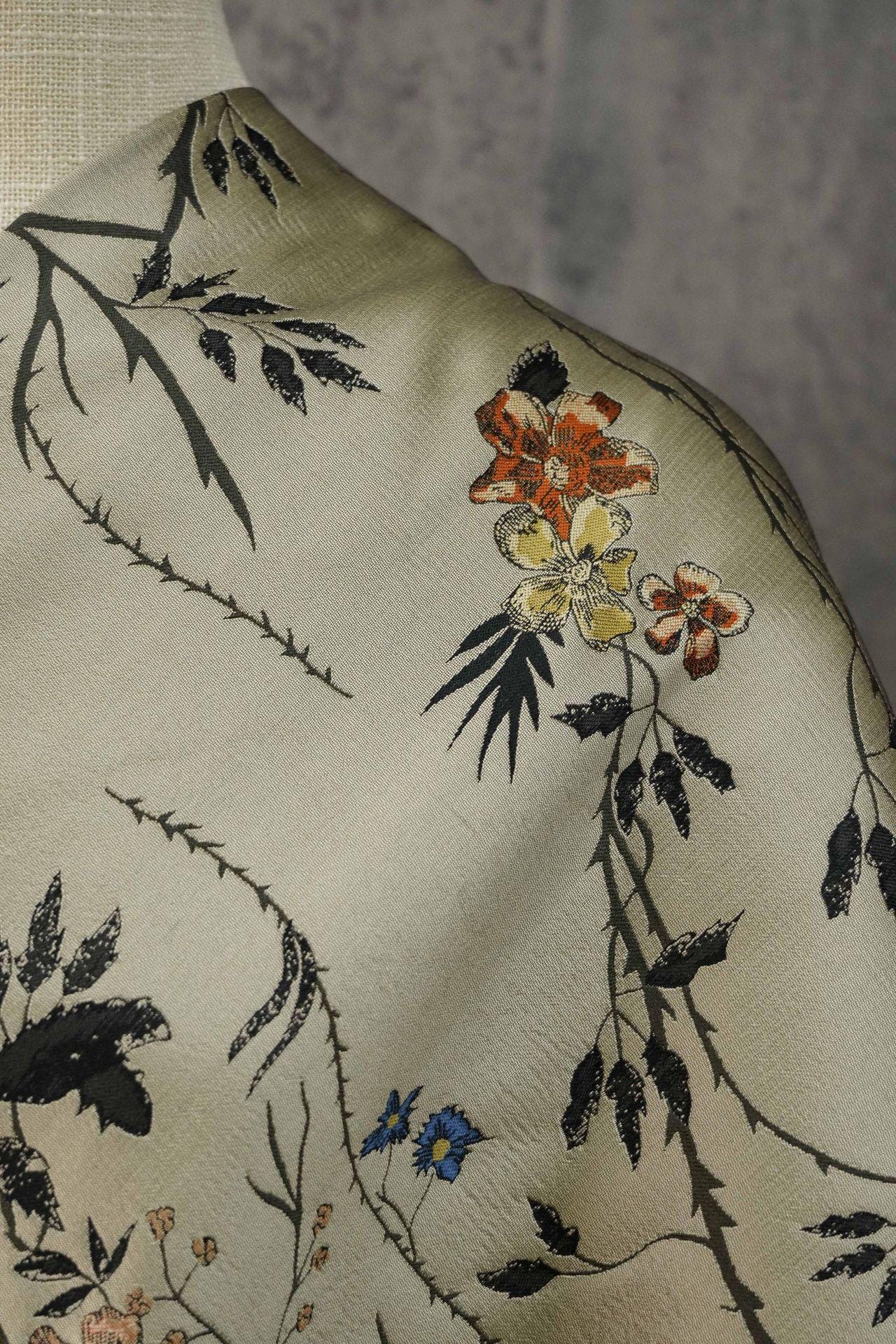 Floral Brocade Jacquard Fabric: Retro Palace Style, 59" Wide