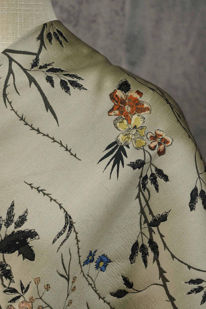 Floral Brocade Jacquard Fabric: Retro Palace Style, 59" Wide