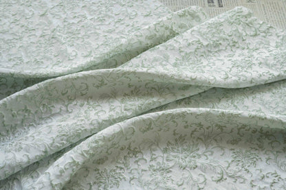 Floral Embossed Jacquard Fabric, 3D Textured Upholstery, 59" Wide