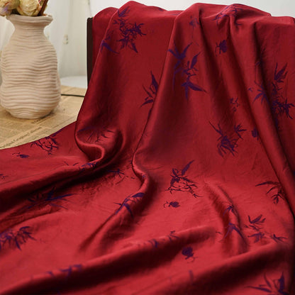 Bamboo Floral Brocade Fabric: Silk Rayon Blend (45"W)