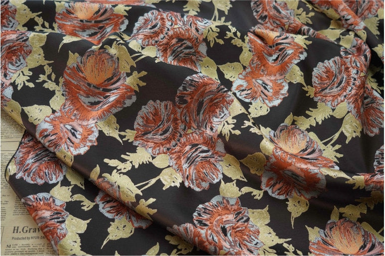 Floral Jacquard Woven Fabric: Upholstery, Costume, & Decor (59"W)