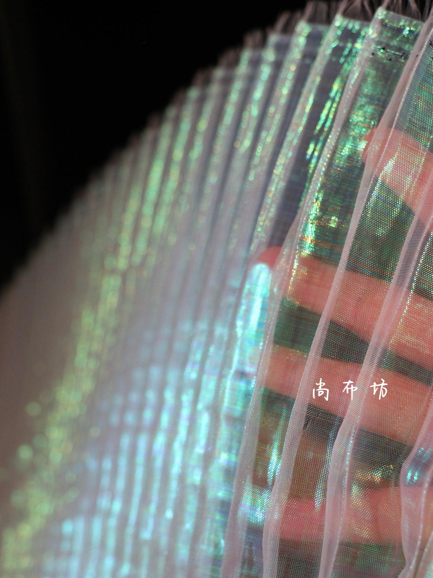 White Pleated Texture Fabric: 59"W Stiff Designer Fabric