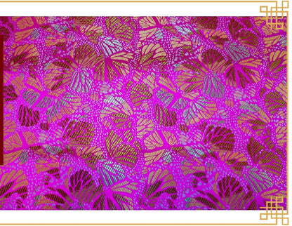 Banana Leaf Silk Brocade Fabric: 45"W Rayon Upholstery & Costume