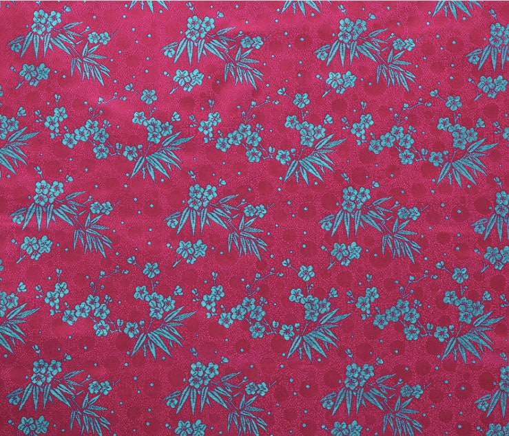 Cherry Blossom Brocade Fabric: Bamboo Jacquard, Renaissance Sewing, Upholstery (by the Meter)
