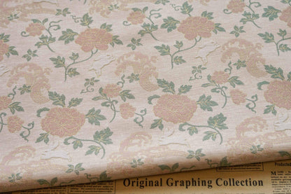 Rabbit Jacquard Velvet Fabric with Gold Thread - 59" Wide