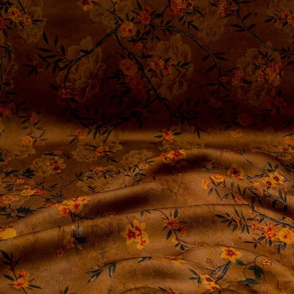 Tissu satiné de soie couleur thé vintage : 150 cm de large, pour ameublement, costumes et rideaux