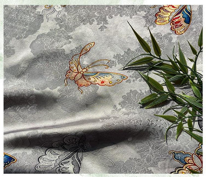 Butterfly Jacquard Silk Fabric ��� Xiangyun Gambiered Canton Gau"W