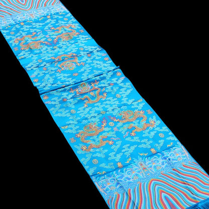 Five Dragon Tibetan Silk Brocade Fabric: Colorful Woven Ornaments