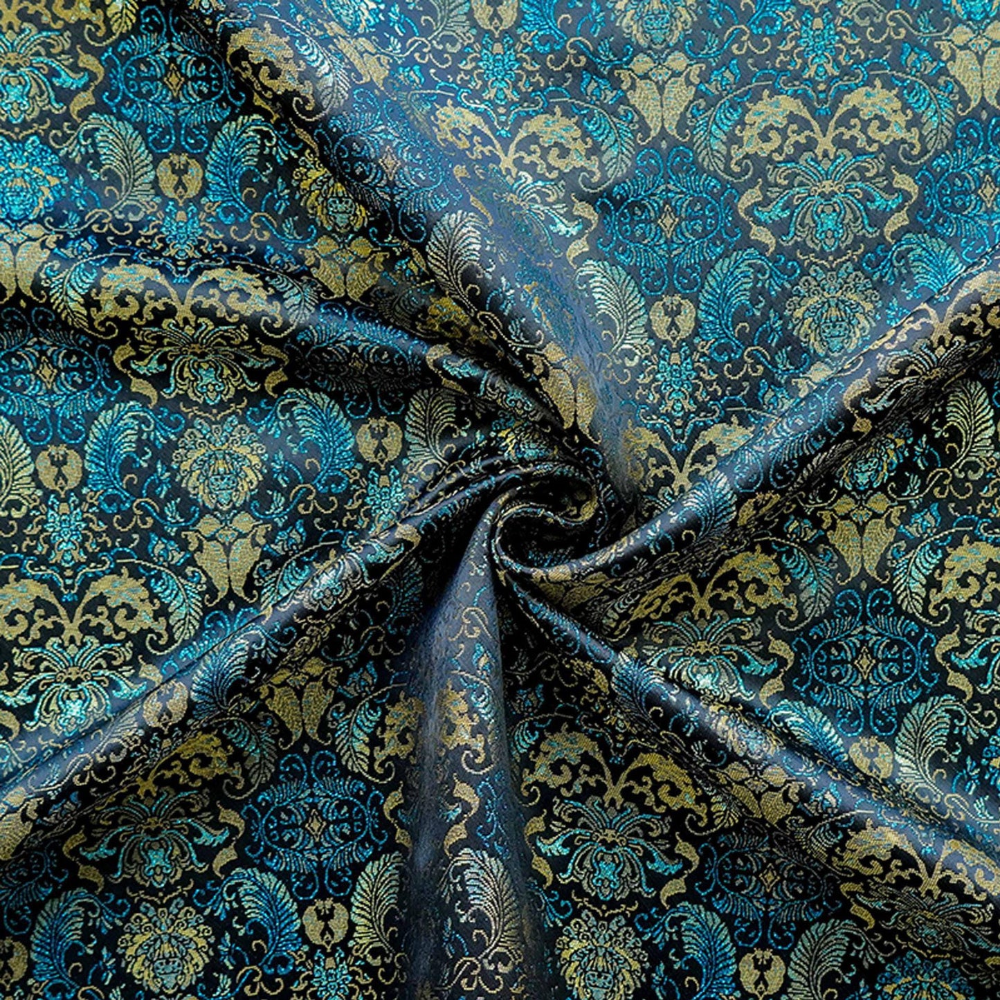 Banana Leaf & Lotus Pattern Jacquard Vest Fabric ��� New Chinese Style Song Broca"Wide