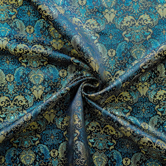 Banana Leaf & Lotus Pattern Jacquard Vest Fabric ��� New Chinese Style Song Broca"Wide