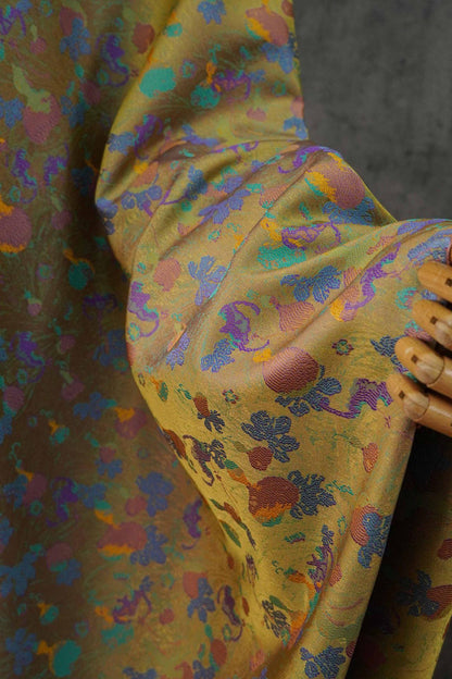 Gold Accents Brocade Fabric - Gourd Jacquard, 59" Wide