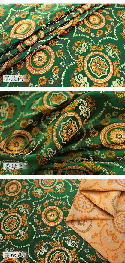 Roulette Flower Jacquard Fabric: Silk Rayon Sewing Material