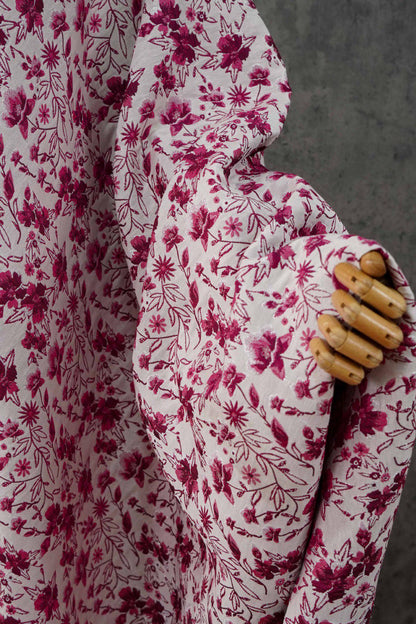 Floral Jacquard Fabric ��� Gold & Silver Threa" Wide