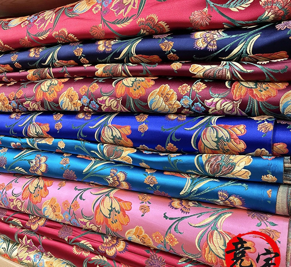 Floral Brocade Fabric: 29.5" Wide Cheongsam Qipao Sewing Fabric