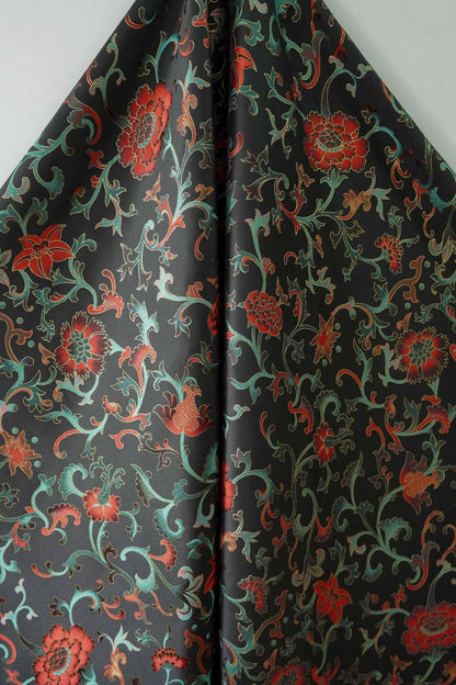 Gold Thread Floral Jacquard Fabric: 3D Embossed Upholstery, Costume, Sewing - 63"W