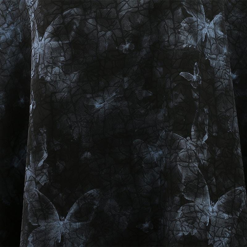 Butterfly Tea Silk Satin Fabric: 59"W Digital Print Drapery