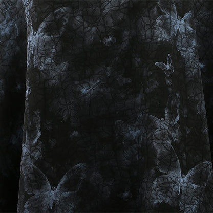 Butterfly Tea Silk Satin Fabric: 59"W Digital Print Drapery