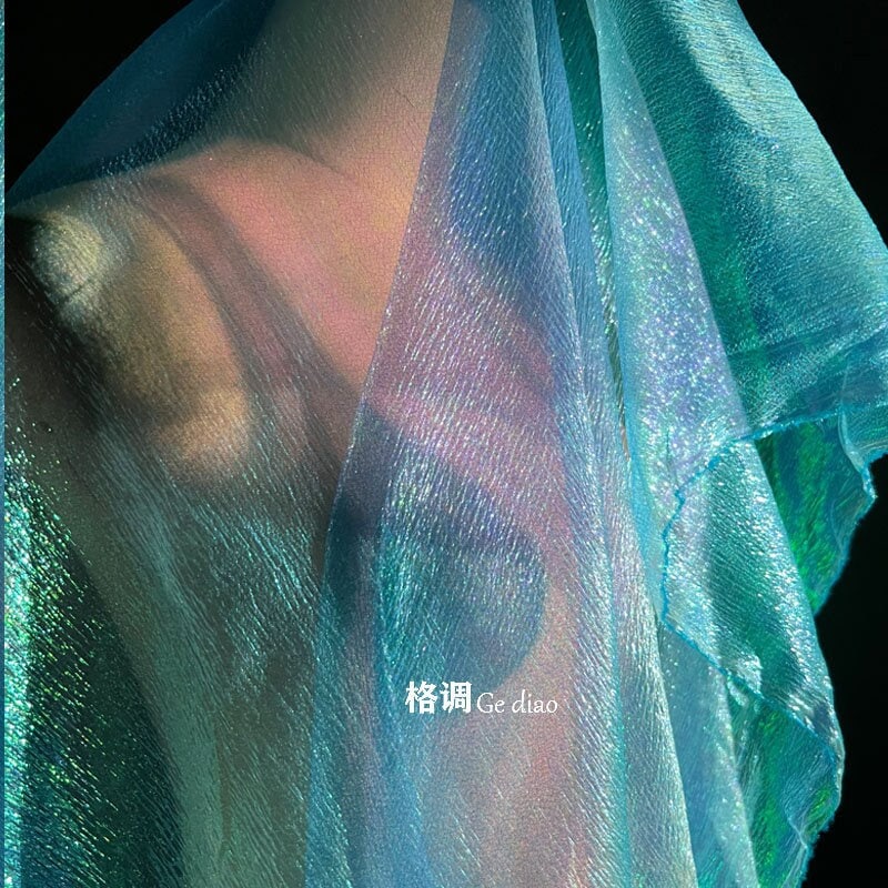 Iridescent Organza Fabric: Two-Tone Symphony Polyester, 41" Wide