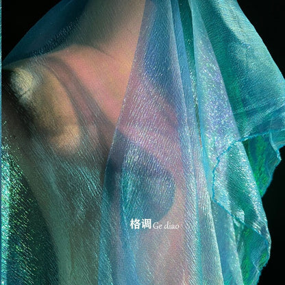 Iridescent Organza Fabric: Two-Tone Symphony Polyester, 41" Wide