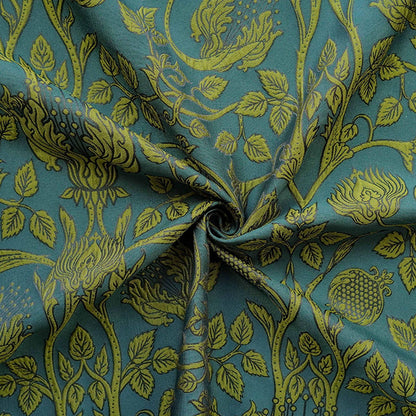 European Baroque Embossed Jacquard Fabric, Vintage Floral Brocade for Dressmaking and Gown, 58"Wide