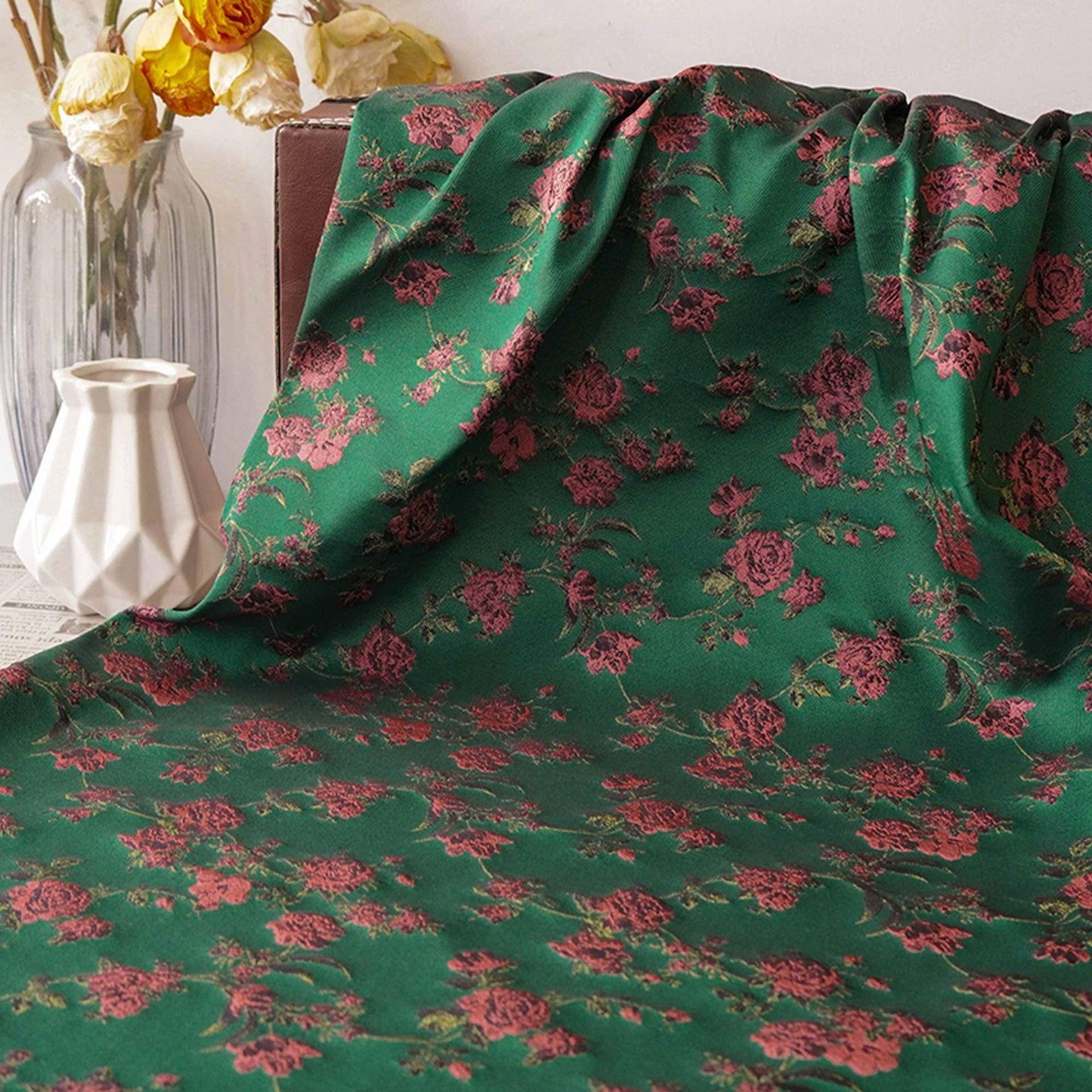 Tissu jacquard chinois vintage : matériau d'ameublement pour costumes de 160 cm de large