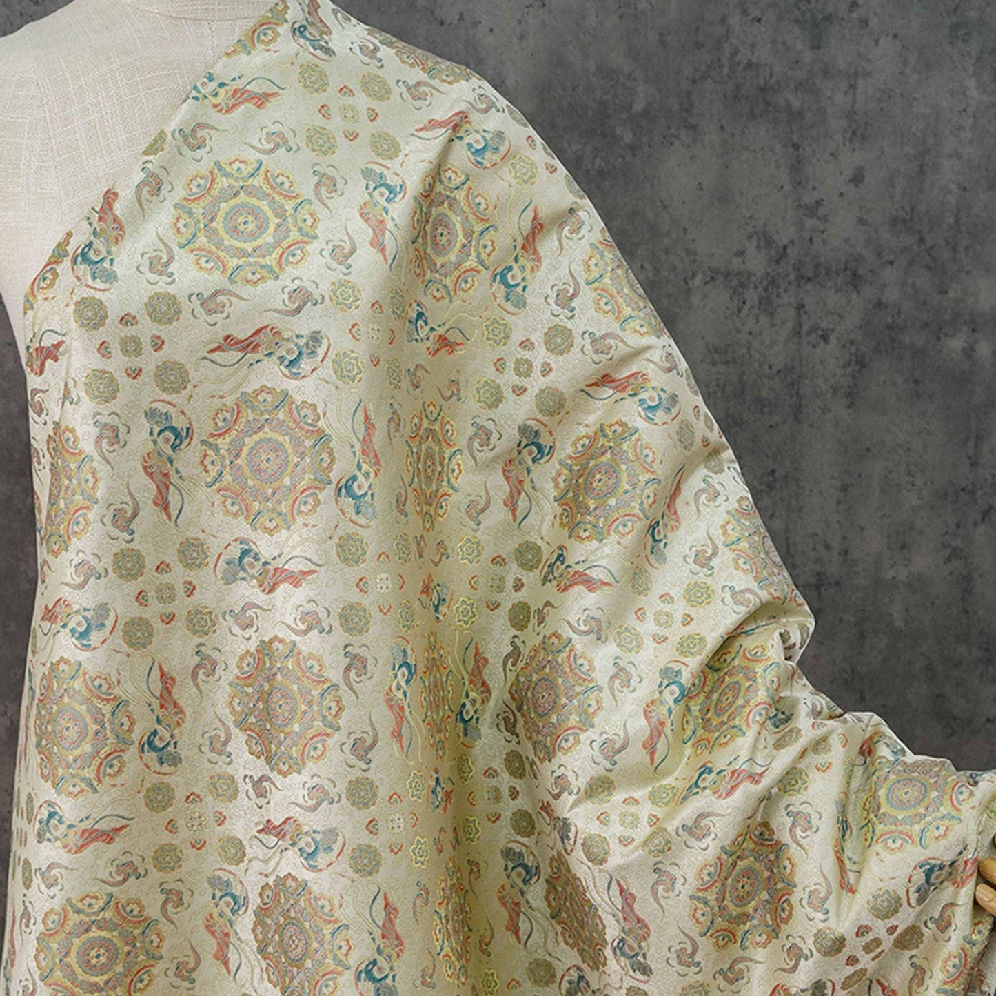 Song Brocade Fabric: Baoxiang Gold Thread Jacquard - Emperor Robe Style