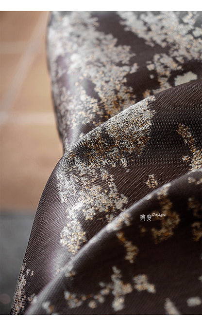 Gilt Jacquard Fabric: Gray Blue Embossed Silk Texture, 59"W