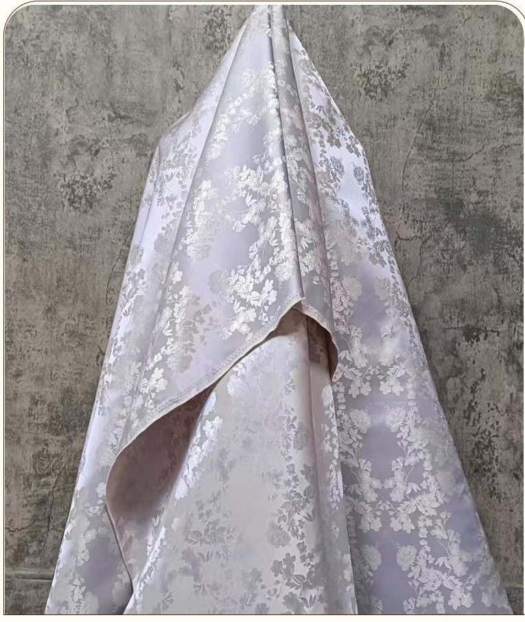 Lilac Floral Brocade Fabric ��� Vintage Jacqua" Wide