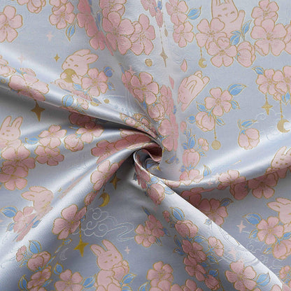 Golden Song Brocade Jacquard ��� Jade Rabbit and Begonia Blossom Desi"Wide