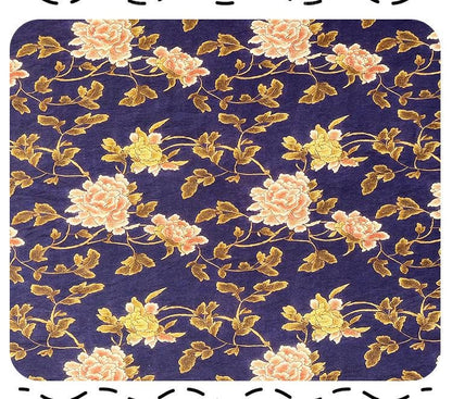 Tissu Tencel Ramie : imprimé pivoine métallisée, 150 cm de large, vendu au mètre
