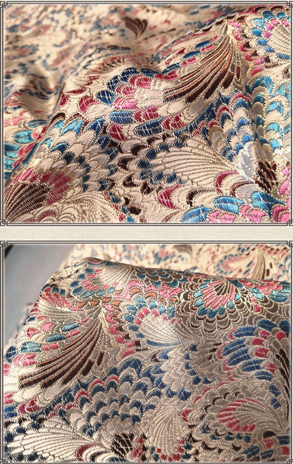 Celosia Silk Brocade Fabric: Cheongsam Qipao Upholstery, 29.5"W