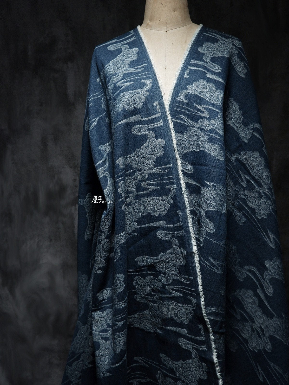 Jacquard Denim Fabric: 3D Woven Cotton, Upholstery & Sewing (65")