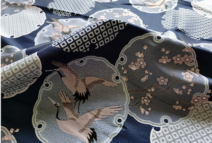 Crane & Plum Blossom Jacquard Fabric: Cheongsam Qipao Sewing Material