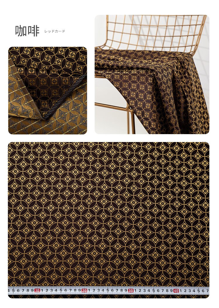 Tissu brocart de soie jacquard : tissu en rayonne de style chinois, largeur 150 cm
