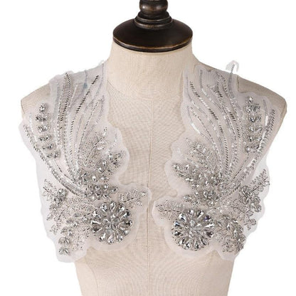 Embroidered Lace Trim with Sequins and Beading - Bridal Wedding Dress Accessory