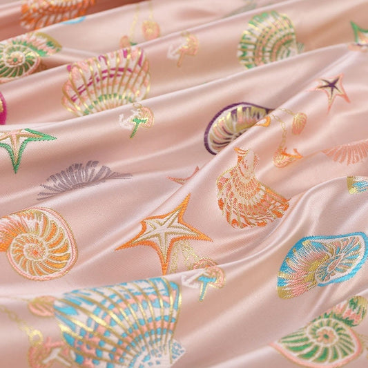 Tissu brocart de rayonne à motif coquillage : 57 po de large, matériel de couture