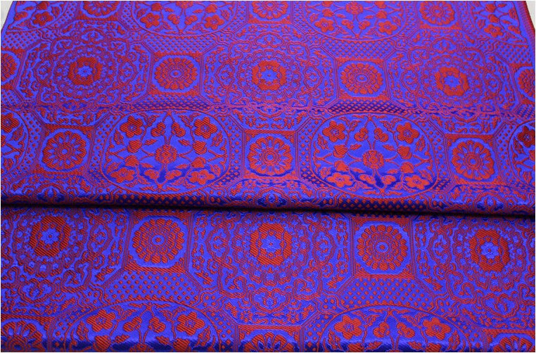 Tissu brocart à fleurs de prunier : tissu pour coussin Cheongsam chinois (29,5 po L)