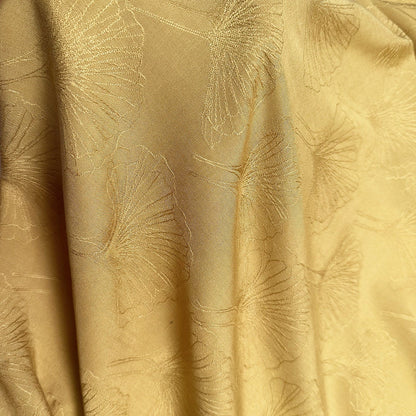 Ginkgo Biloba Jacquard Damask Fabric: 100% Cotton, 59" Wide