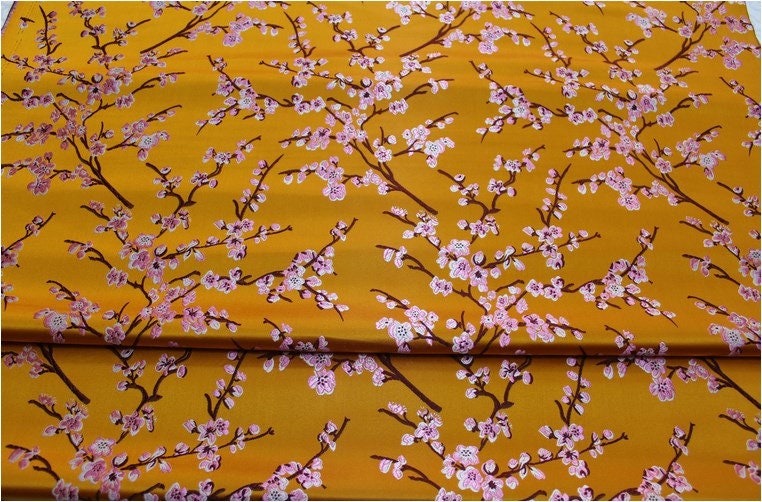 Tissu brocart de soie à fleurs de prunier : tissu pour cheongsam qipao multicolore