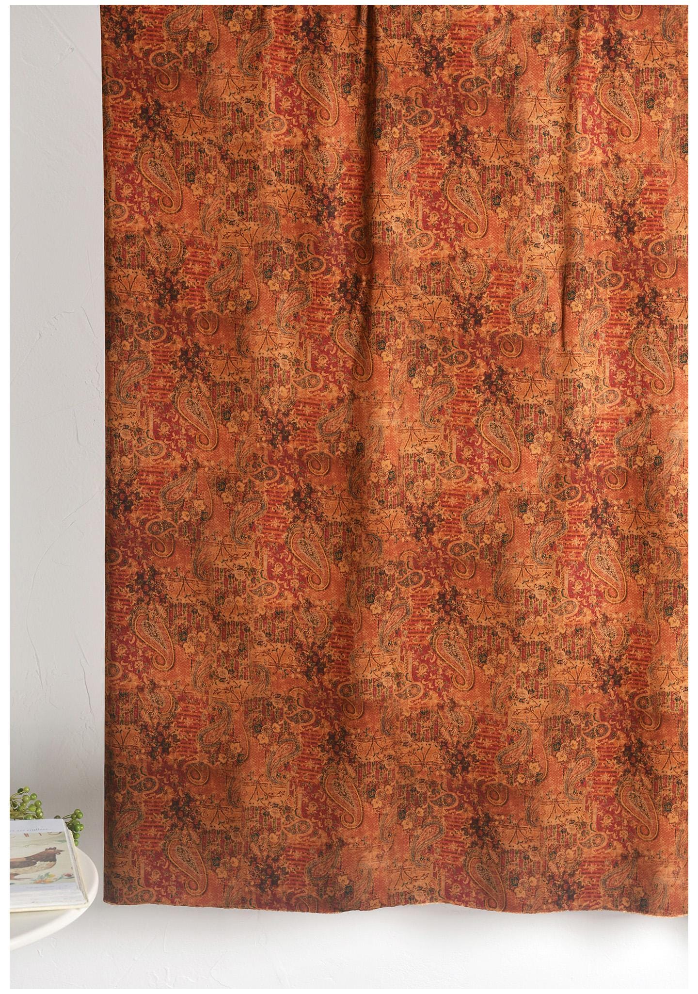 Dunhuang Pattern Cotton Sateen Fabric: Drapery, Upholstery, Costume - 55"W