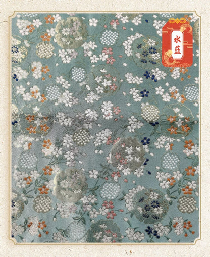 Japanese Dianthus Silk Brocade Fabric: Kimono Bowknot Sewing Material