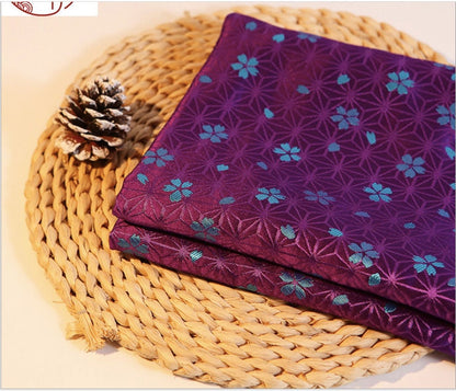 Tissu brocart jacquard Sakura : mélange de soie de style japonais (largeur : 75 cm)