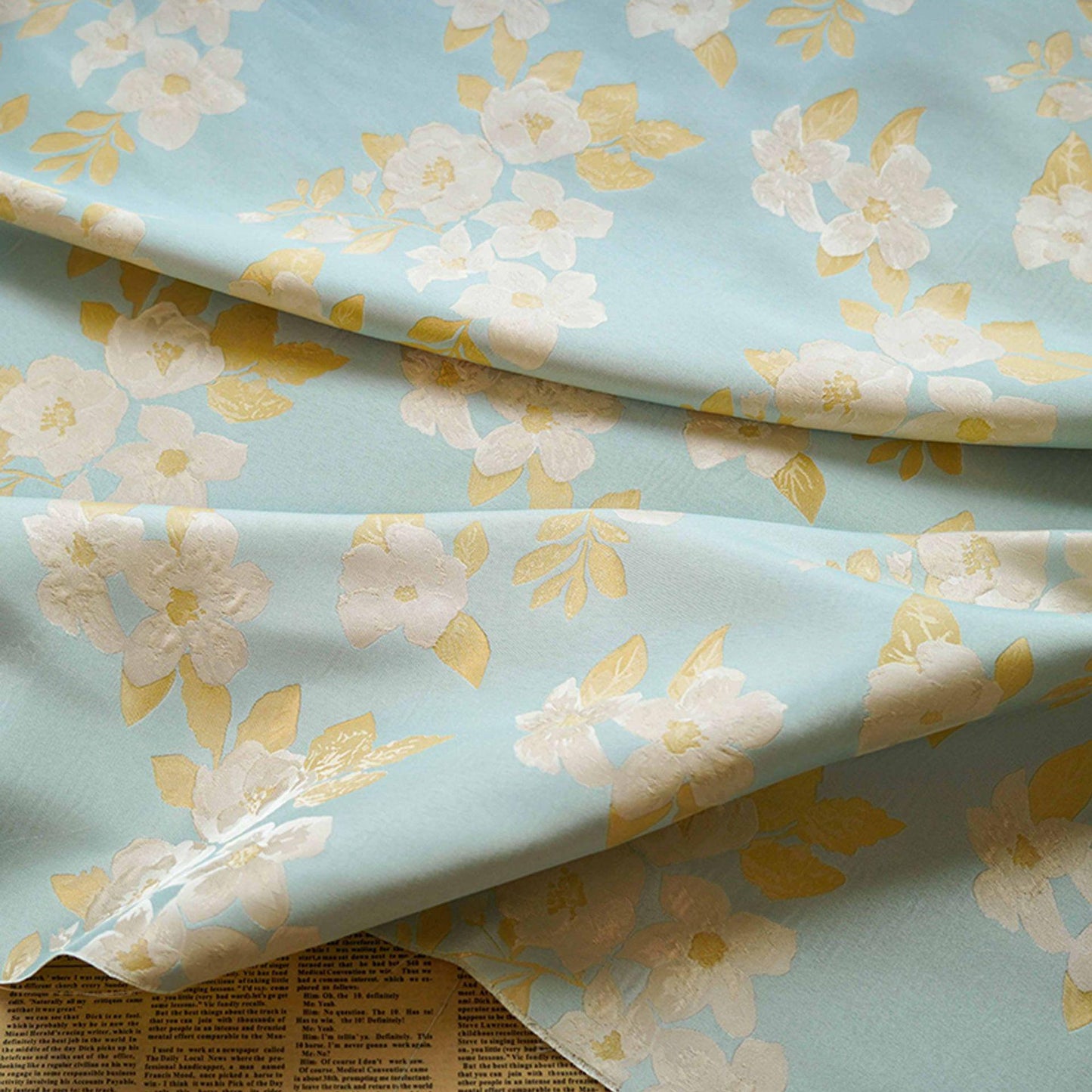 Floral Jacquard Fabric: Retro Palace Damask, 65" Wide, By The Meter