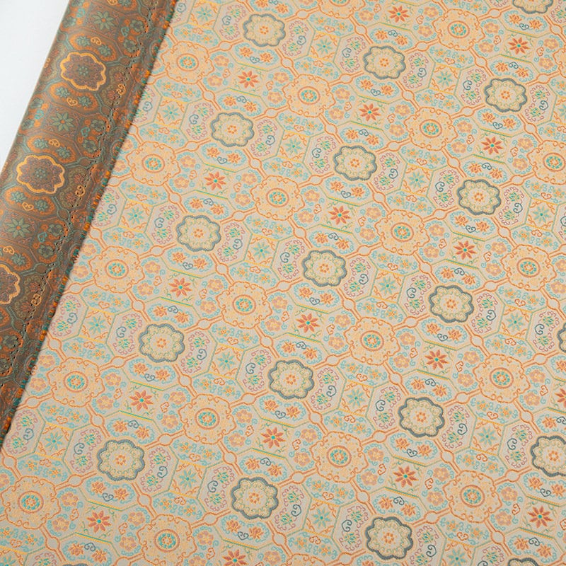 Tissu brocart de soie Song Dunhuang 59" : Robe et cheongsam tibétains
